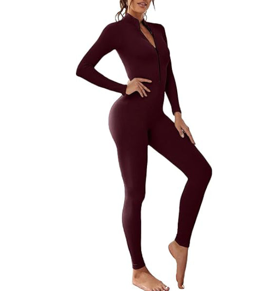 Long Sleeve Ribbed Jumpsuit