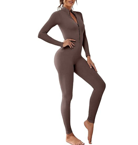 Long Sleeve Ribbed Jumpsuit