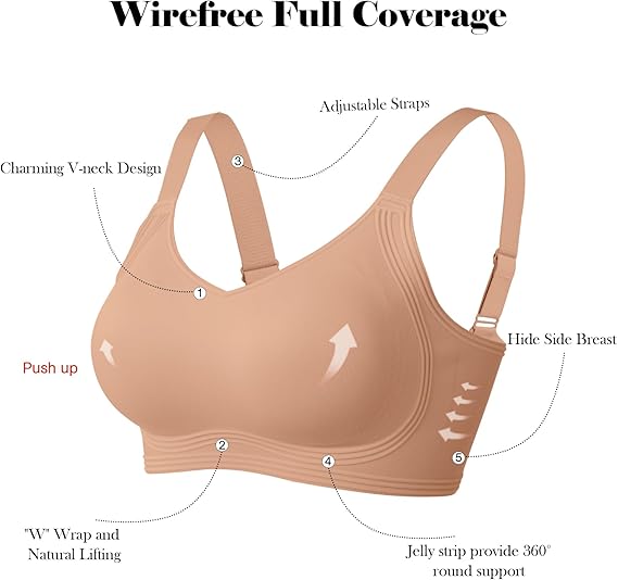 Full Coverage Push Up No Underwire Bras