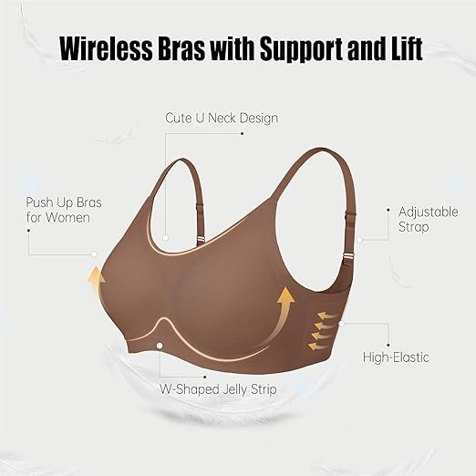 U Neck Wireless Seamless Push Up Bra