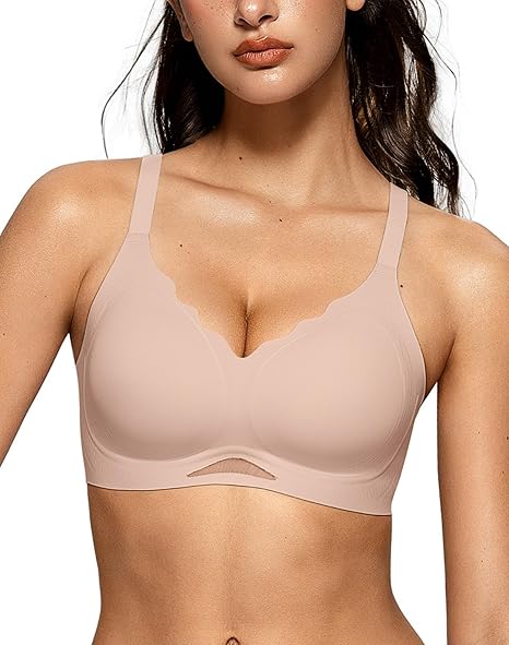 Scalloped Wireless Bras with  Mesh