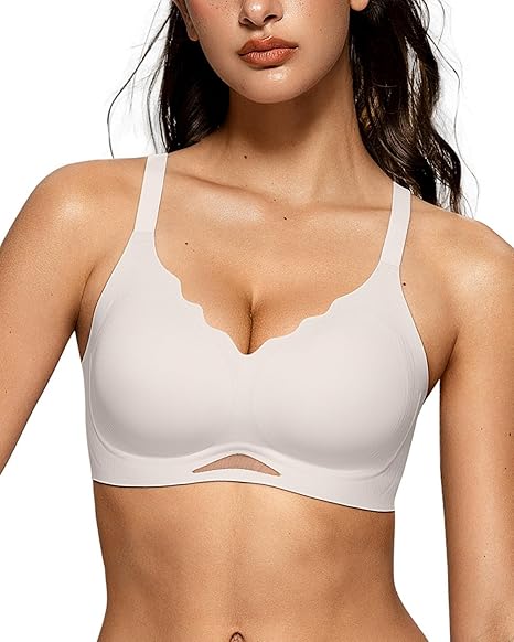 Scalloped Wireless Bras with  Mesh