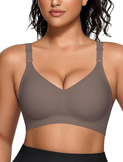 Wireless V Neck Bra with Front-Adjustable Straps