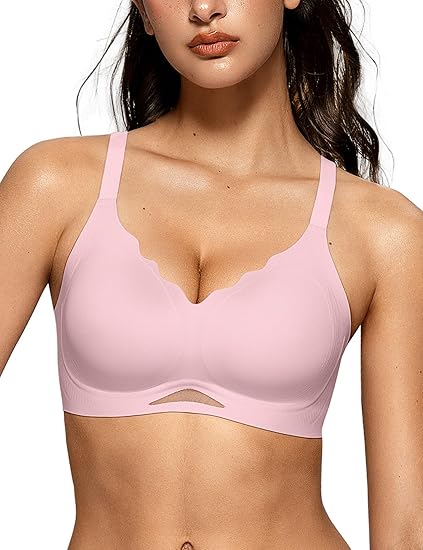 Scalloped Wireless Bras with  Mesh