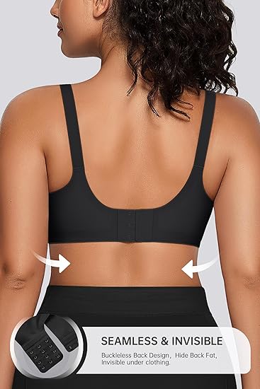 Wireless V Neck Bra with Front-Adjustable Straps