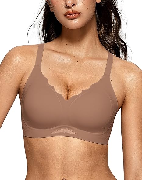 Scalloped Wireless Bras with  Mesh